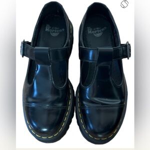 Dr Martens BETHAN POLISHED SMOOTH LEATHER PLATFORM SHOES US9 IT41 UK7